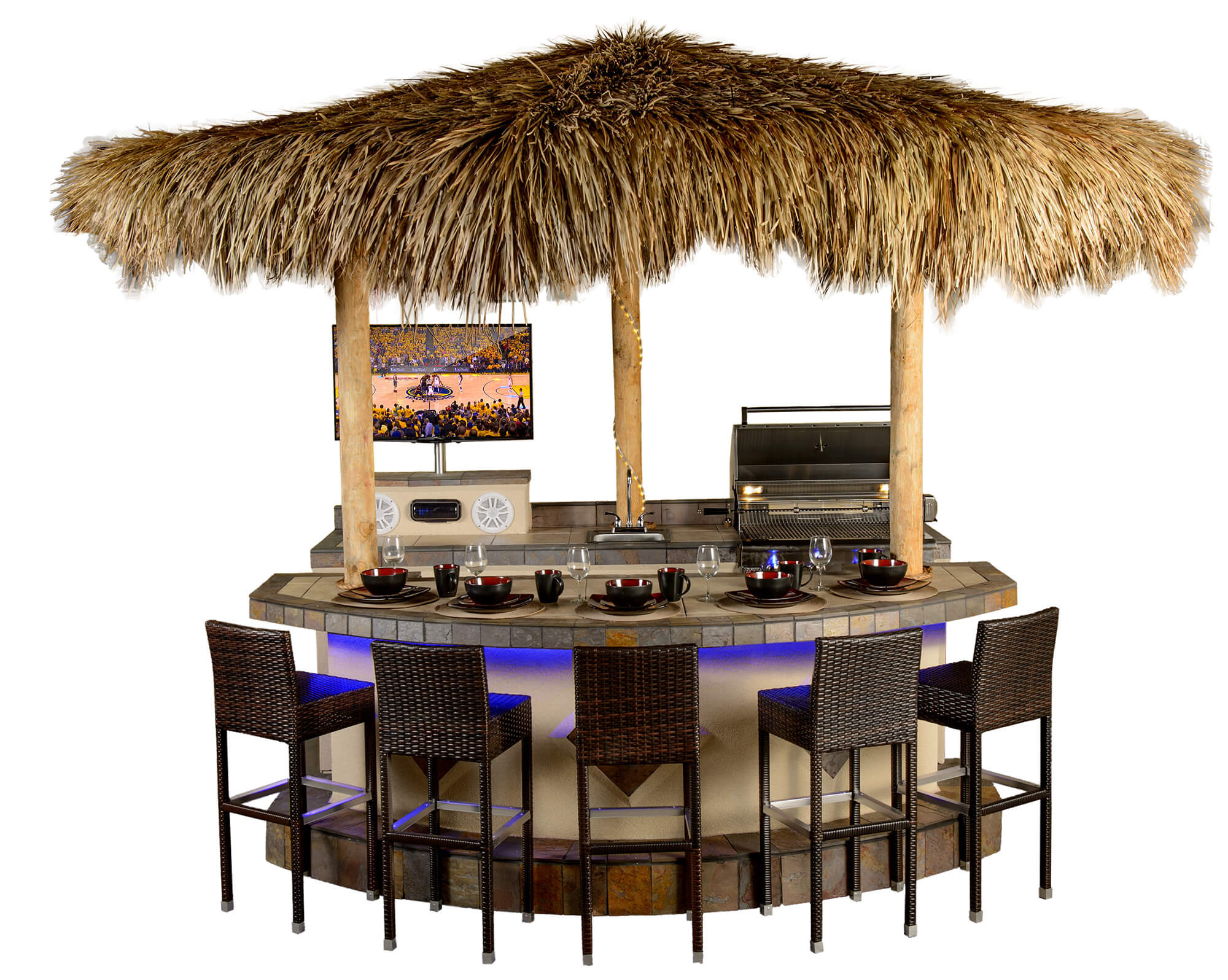 Backyard Grill &amp; Bar
 Where Did Tiki Huts e From Paradise Grilling Systems