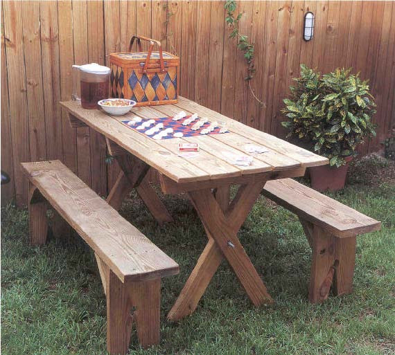 Backyard Picnic Table
 Woodwork Outdoor Wood Picnic Table Plans PDF Plans