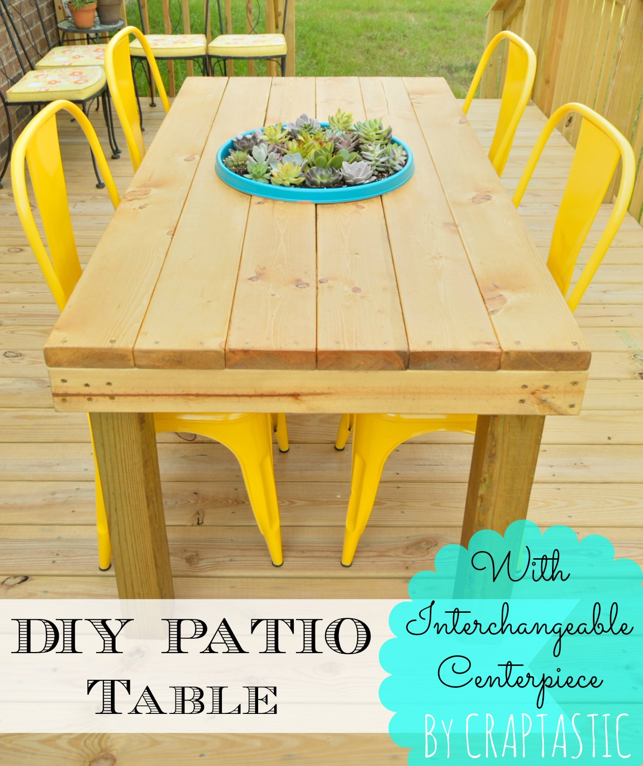 Backyard Picnic Table
 CRAPTASTIC DIY Patio Table With Interchangeable Centerpiece