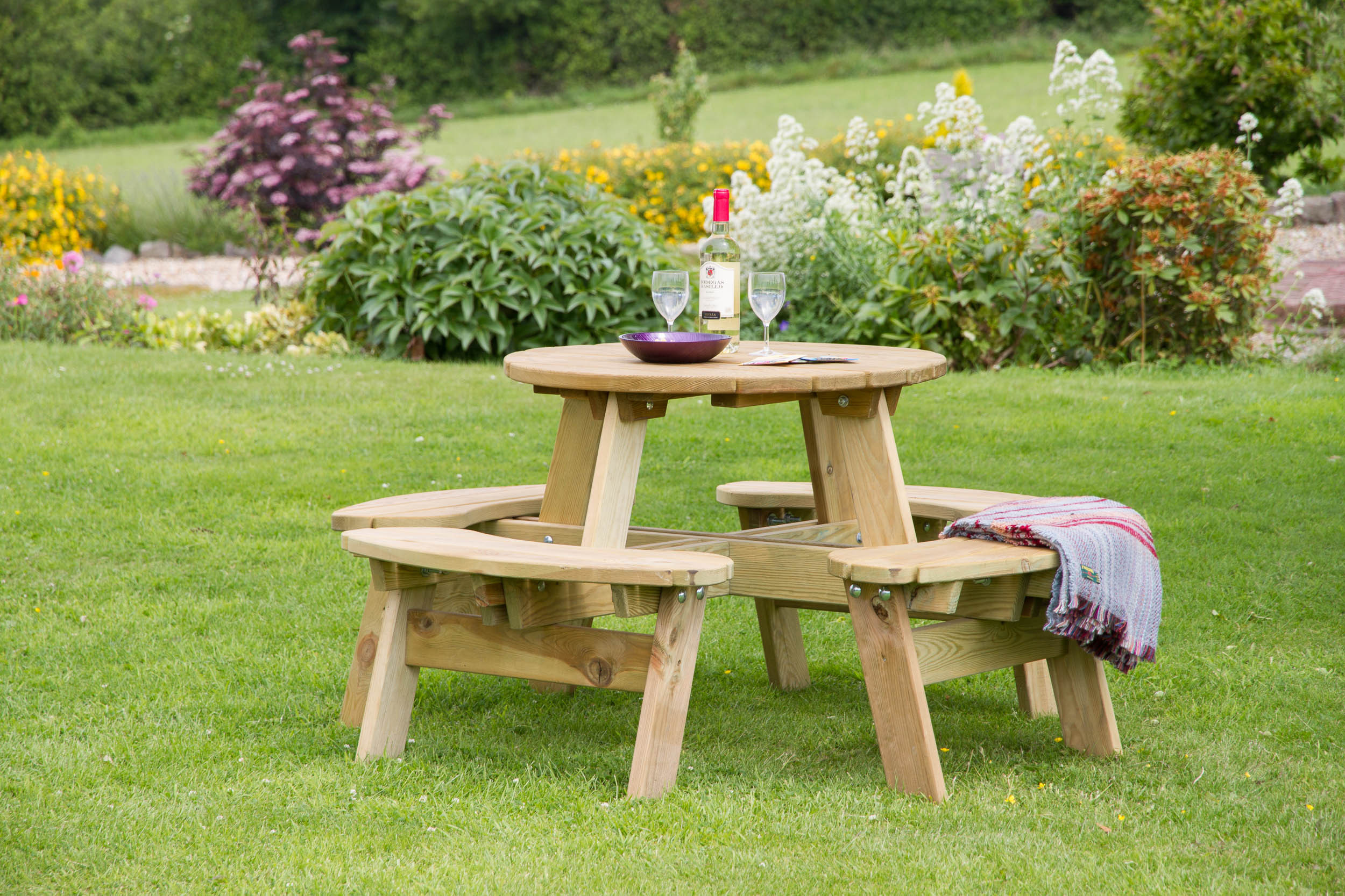 Backyard Picnic Table
 Katie Small Round Picnic Table Garden Furniture Land
