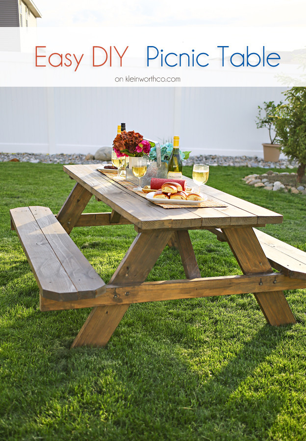 Backyard Picnic Table
 Easy DIY Picnic Table BigDIYIdeas