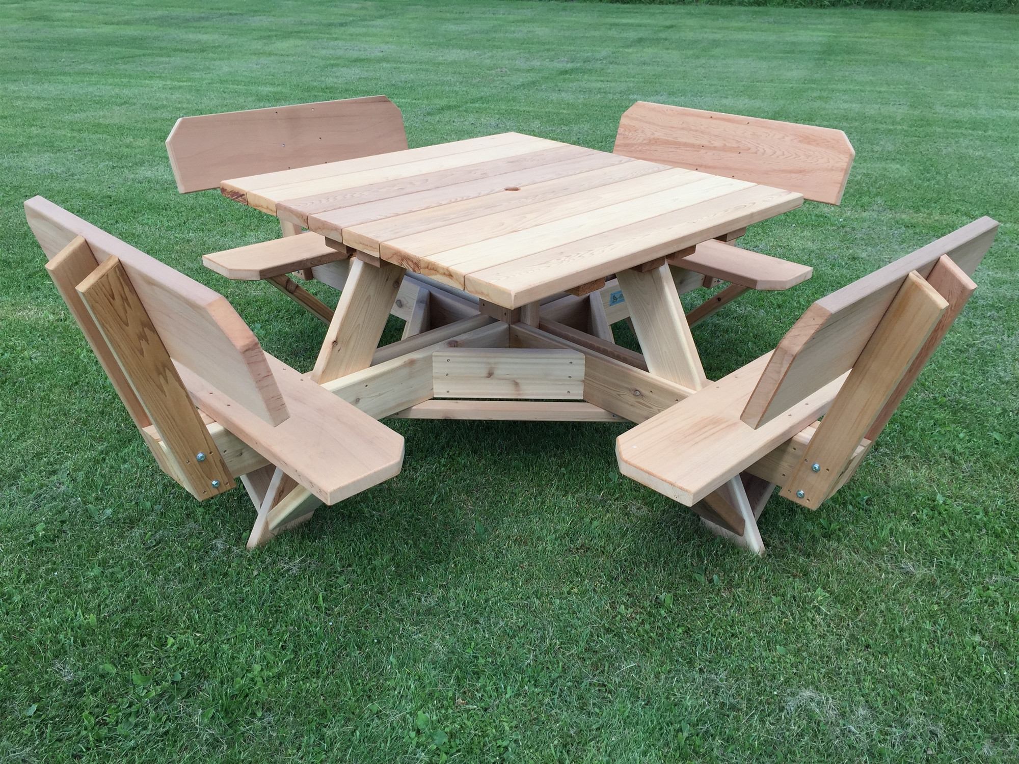 Backyard Picnic Table
 Square Patio Table with Umbrella Hole