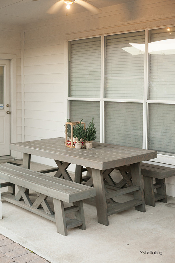 Backyard Picnic Table
 DIY Outdoor Patio Table & Benches Shanty 2 Chic