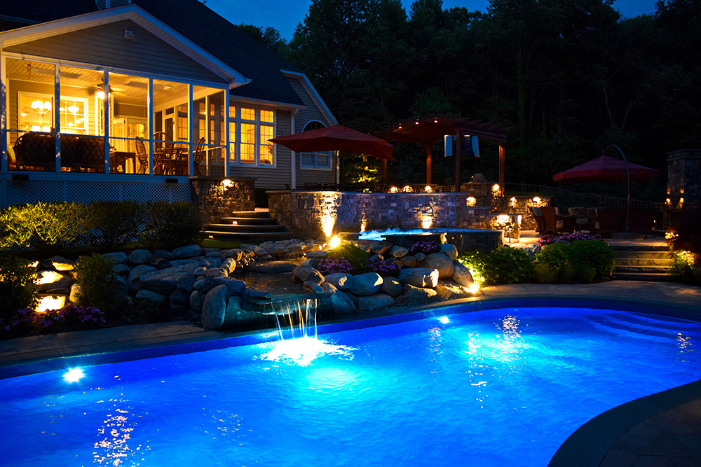 Backyard Pool Party
 Where to Best Position Landscape Lighting for an All Night