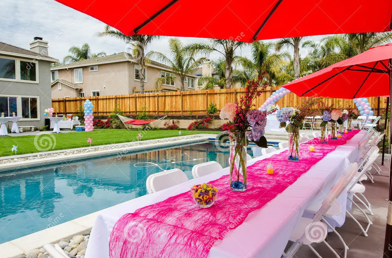 Backyard Pool Party
 How To Plan Outdoor Baby Shower Party