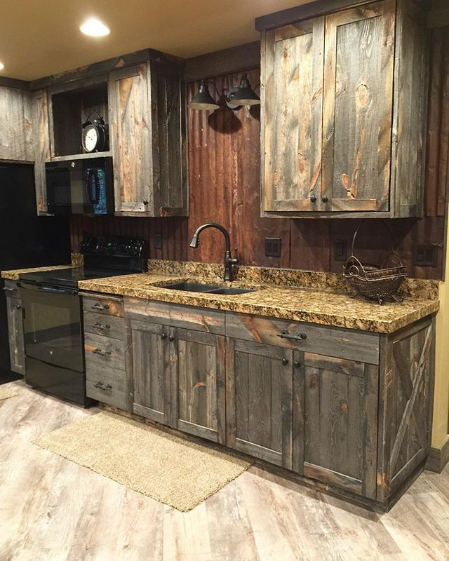 Barn Wood Kitchen Cabinets
 A little barnwood kitchen cabinets and corrugated steel
