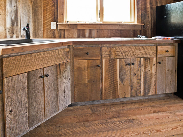 Barn Wood Kitchen Cabinets Unique Custom Crafted Barn Wood Cabinets Traditional Kitchen
