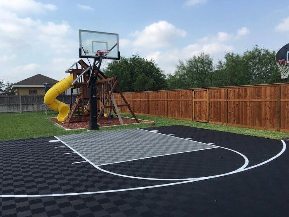 Basketball Court In Backyard
 Backyard Basketball Court Flooring ModuTile Outdoor