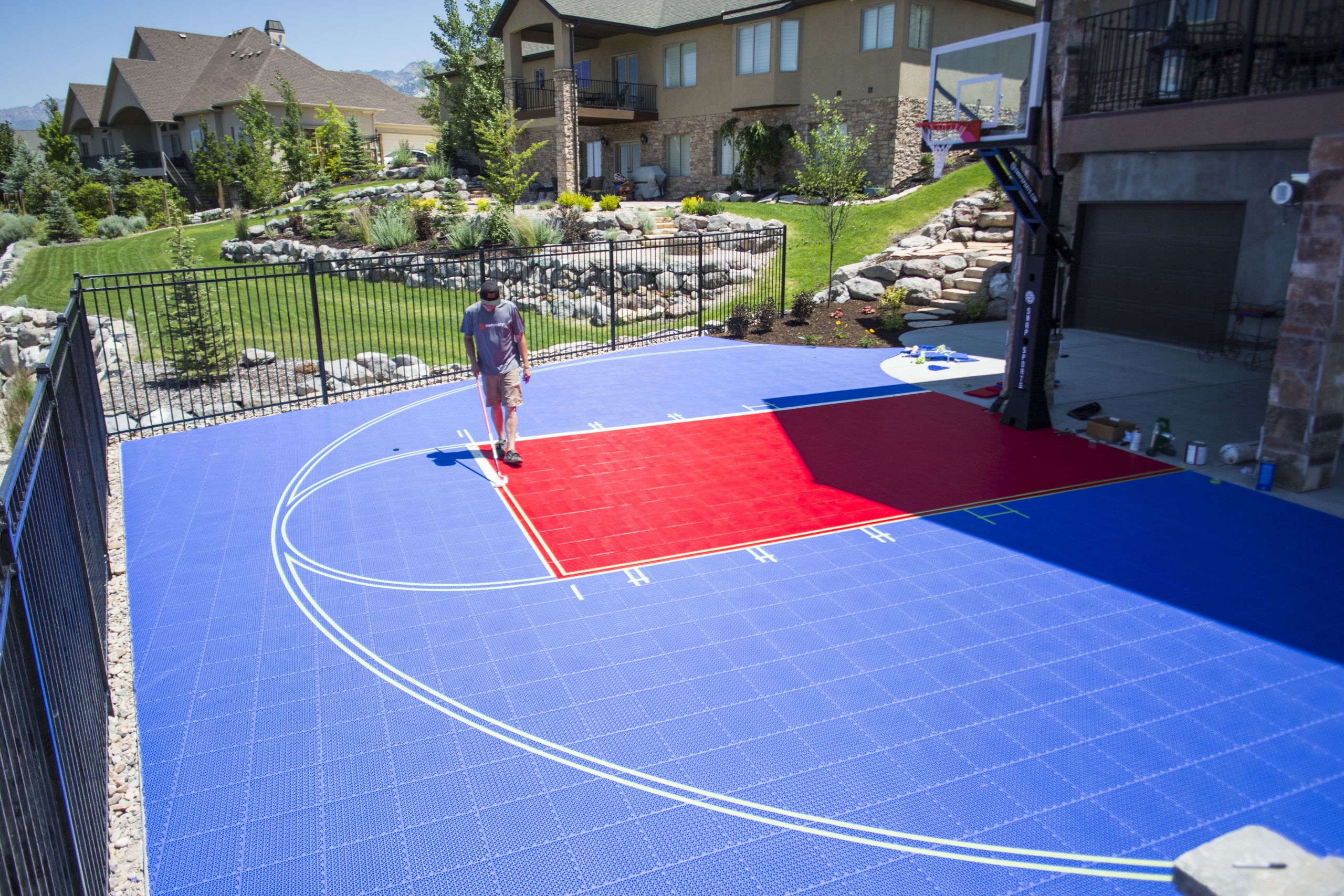Basketball Court In Backyard
 SnapSports backyard basketball court