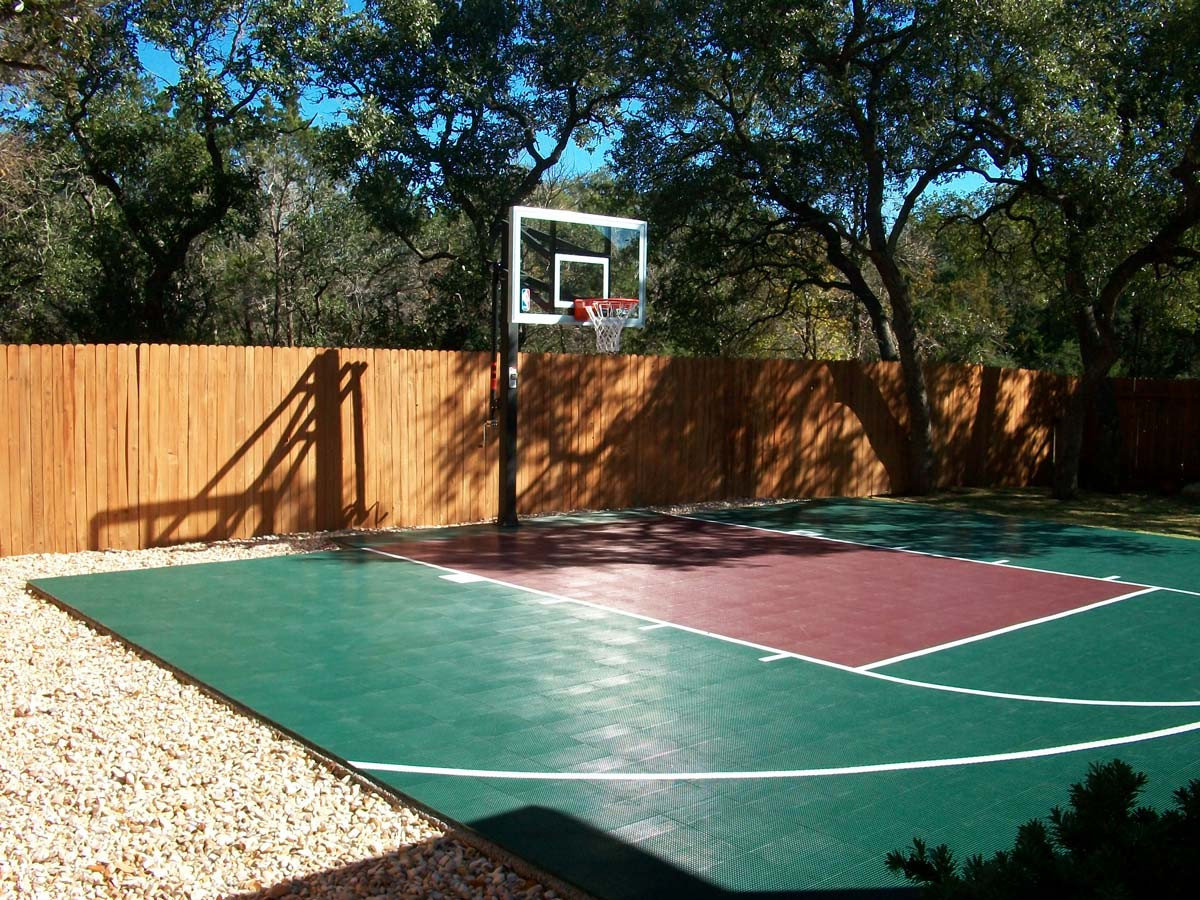 Basketball Court In Backyard
 30 x 30 Basketball Court DunkStar DIY Backyard Courts