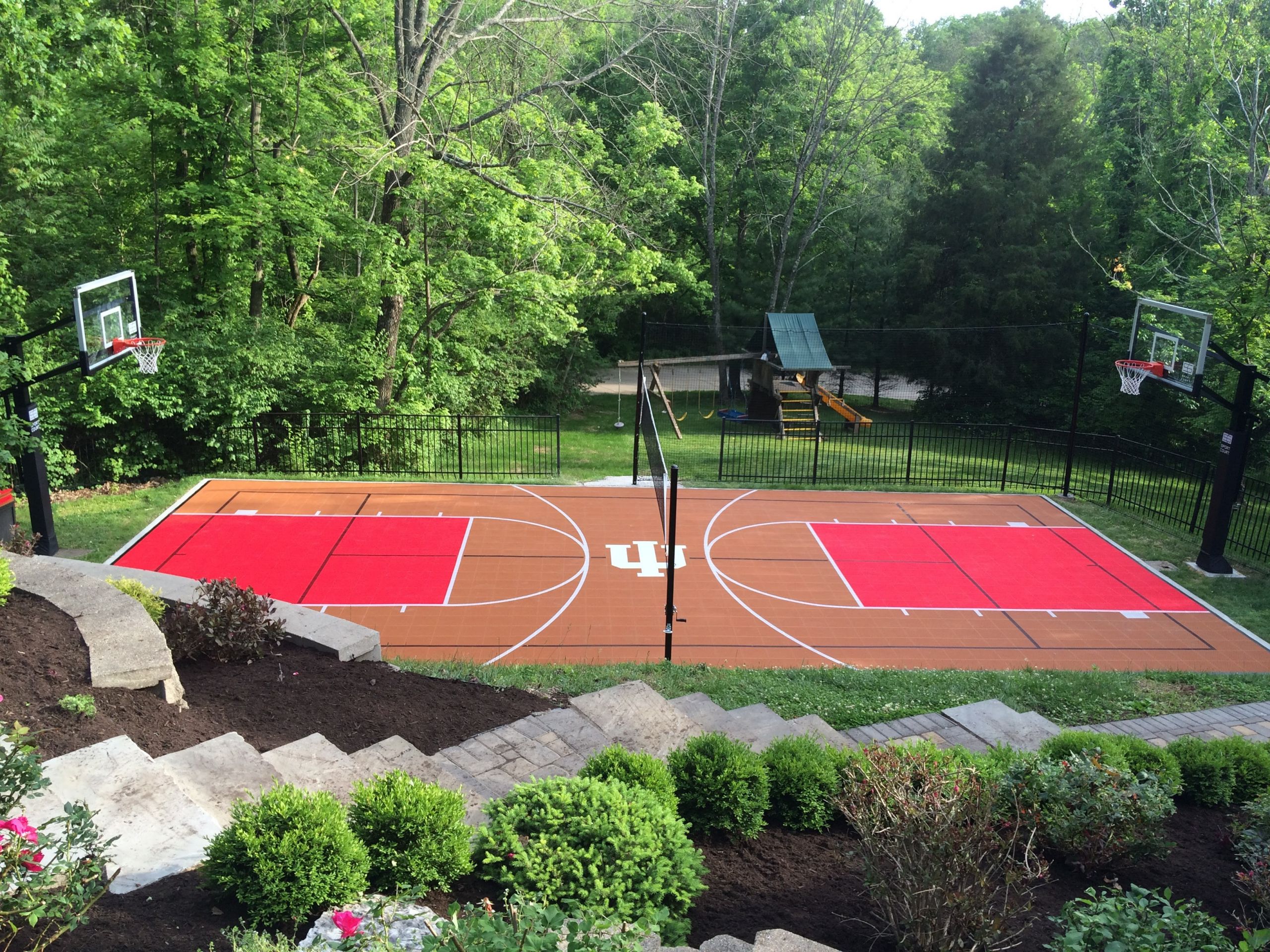 Basketball Court In Backyard
 Choosing Colors for Your Backyard Court or Home Gym