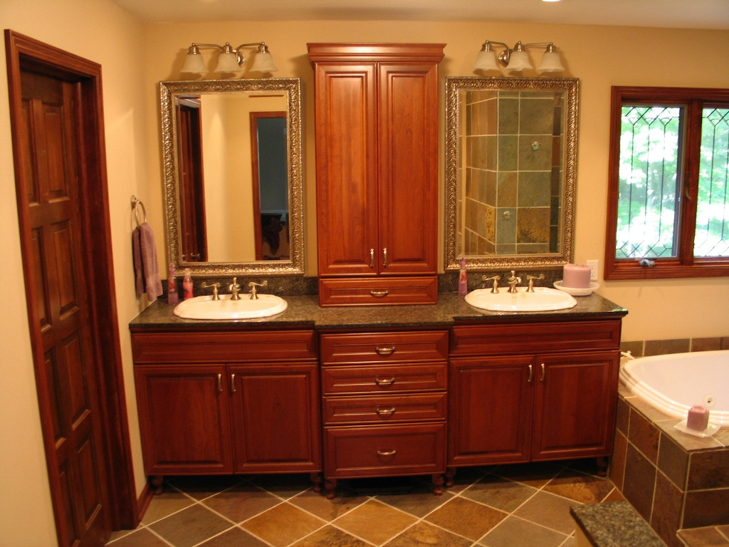 Bathroom Cabinet Designs
 A Slate Master Bath Renovation in Indianapolis