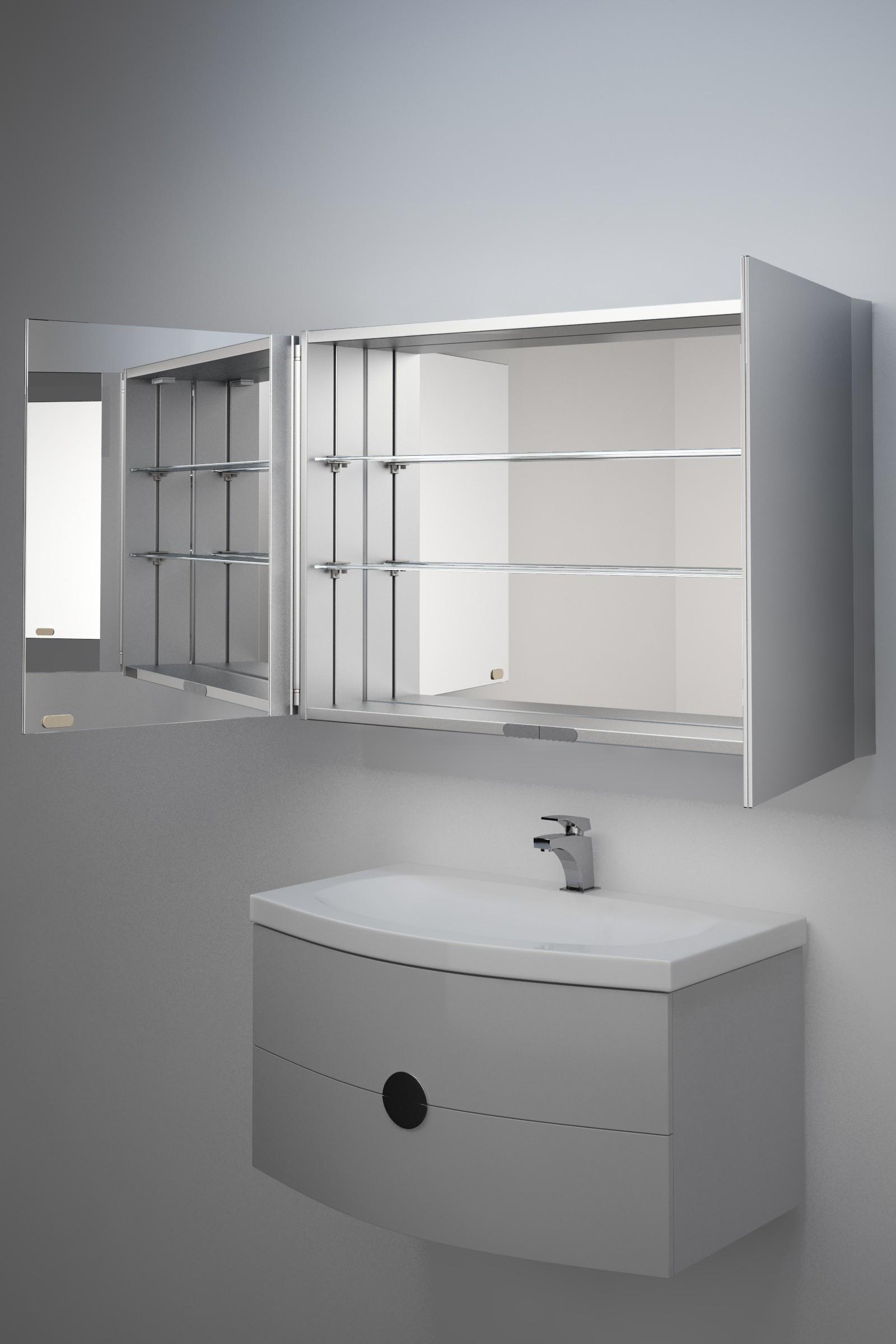 Bathroom Cabinet Mirror
 Jasmin mirrored bathroom cabinet H 600mm x W 900mm x D