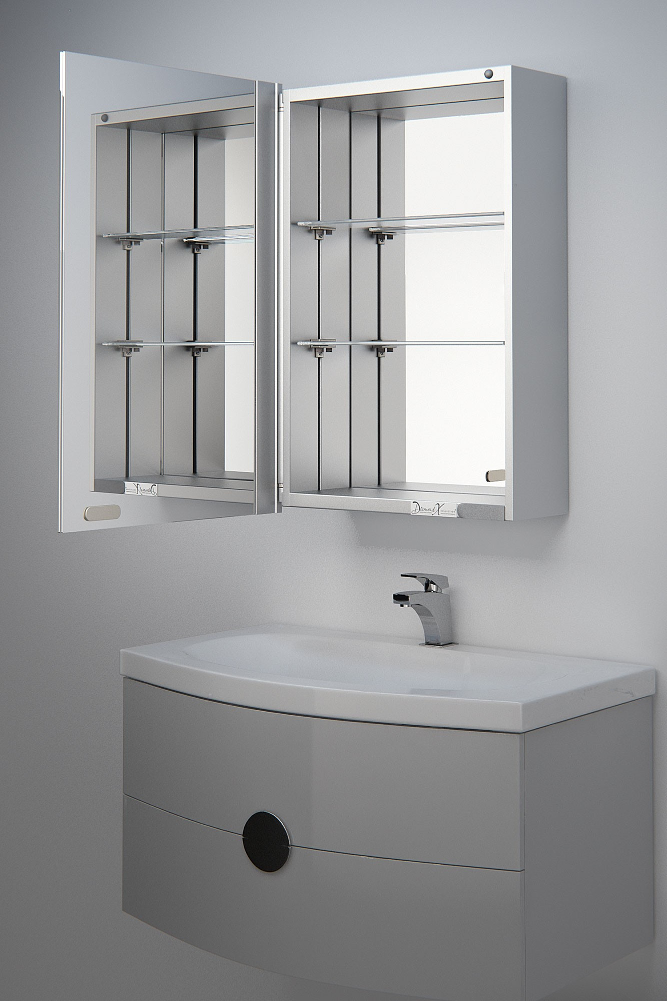 Bathroom Cabinet Mirror
 Alban mirrored bathroom cabinet mirror H 600mm x W 400mm