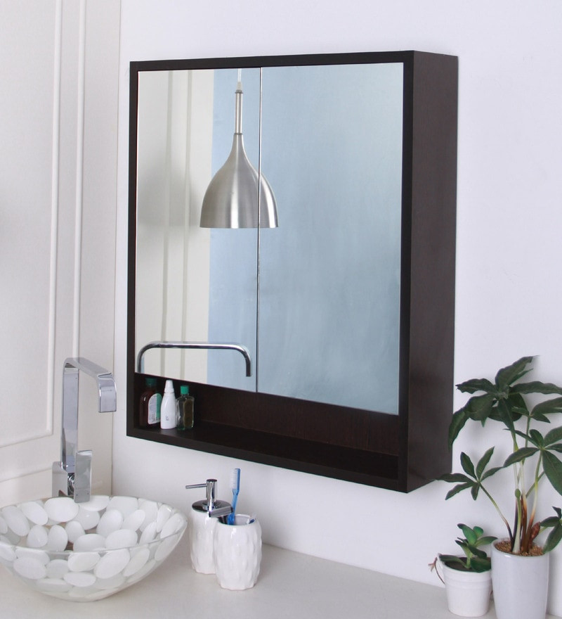 Bathroom Cabinet Mirror
 Buy Brown Engineered Wood Bathroom Mirror Cabinet by