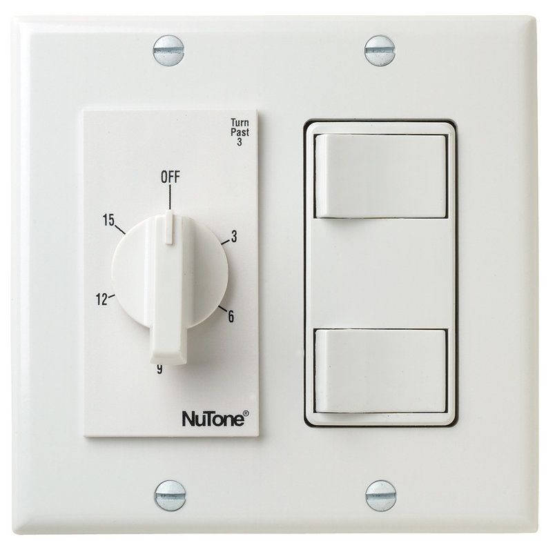Bathroom Exhaust Fan Timer Switch
 NuTone VS69WH White 15 Minute Bath Fan Timer Switch with