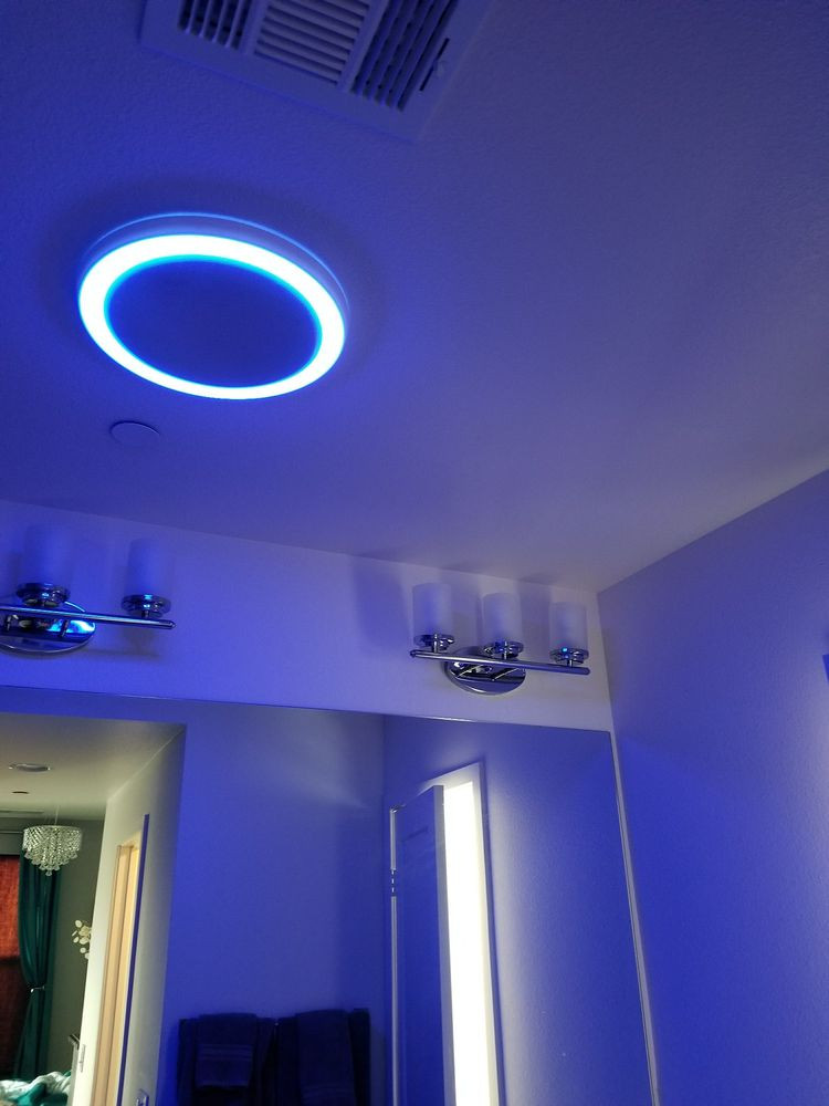 Bathroom Fan With Led Light
 New bathroom fan speaker blue LED night light Awesome