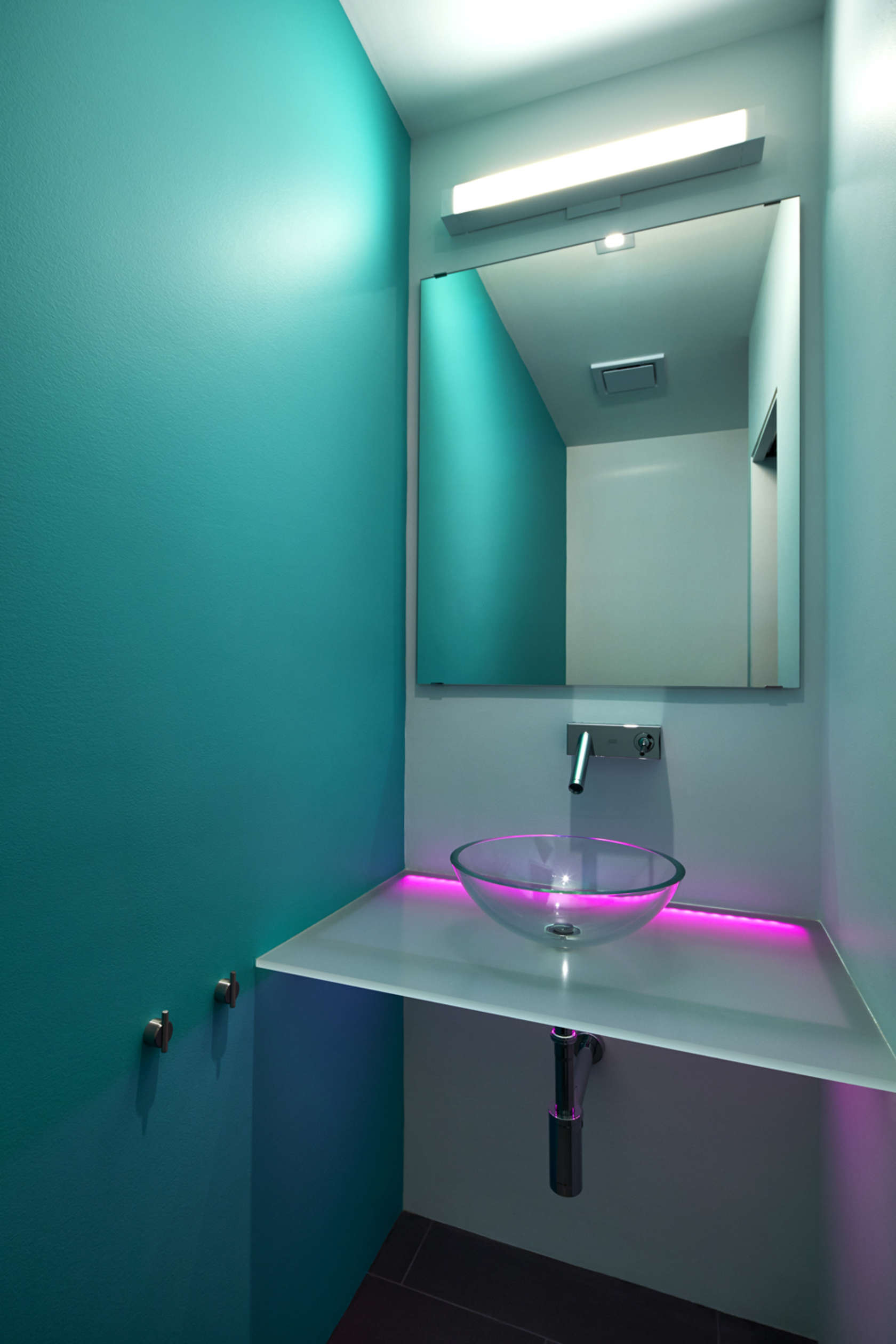 Bathroom Led Lighting
 A Modern Row House for a Fun Couple with a Love of Cooking