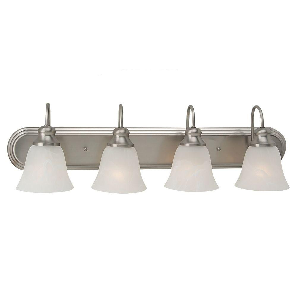 Bathroom Light Fixtures Home Depot
 Sea Gull Lighting Windgate 4 Light Brushed Nickel Vanity