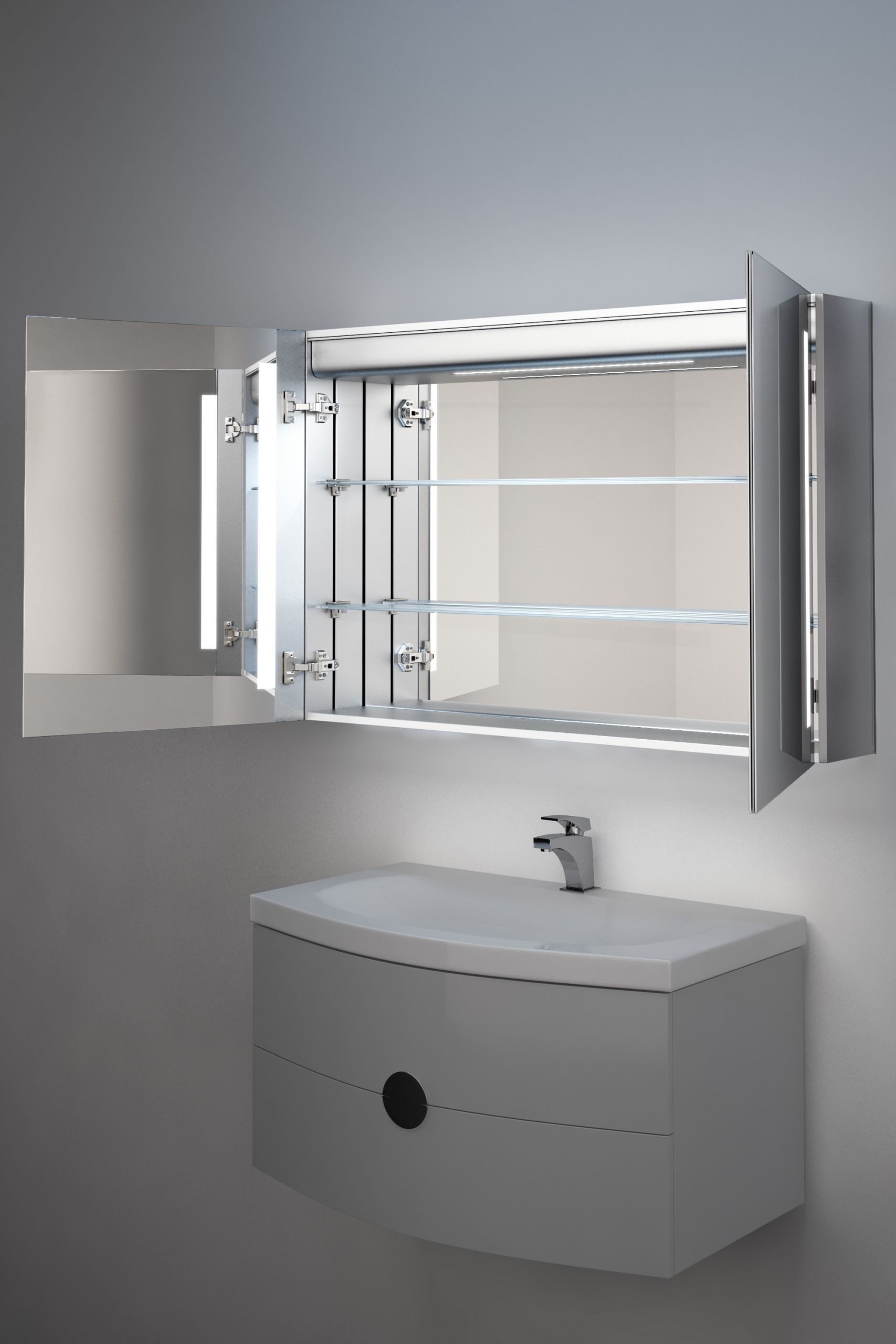 Bathroom Mirror Cabinet With Light
 Miraculous Mirror Cabinet 60 LED Light Illuminated