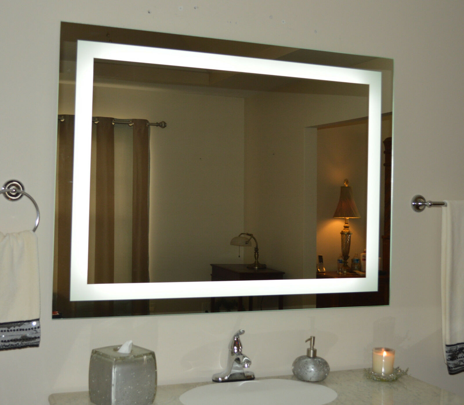 Bathroom Mirror Light
 Lighted bathroom vanity mirror led wall mounted 48