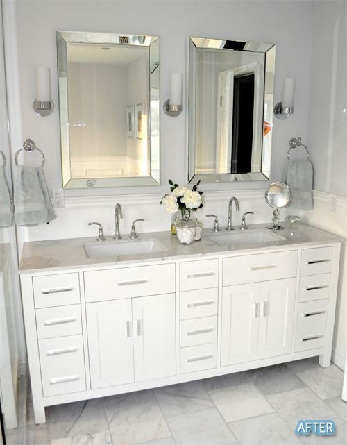 Bathroom Mirror Placement Over Vanity
 Before And After Small Bathroom Makeovers Big Style