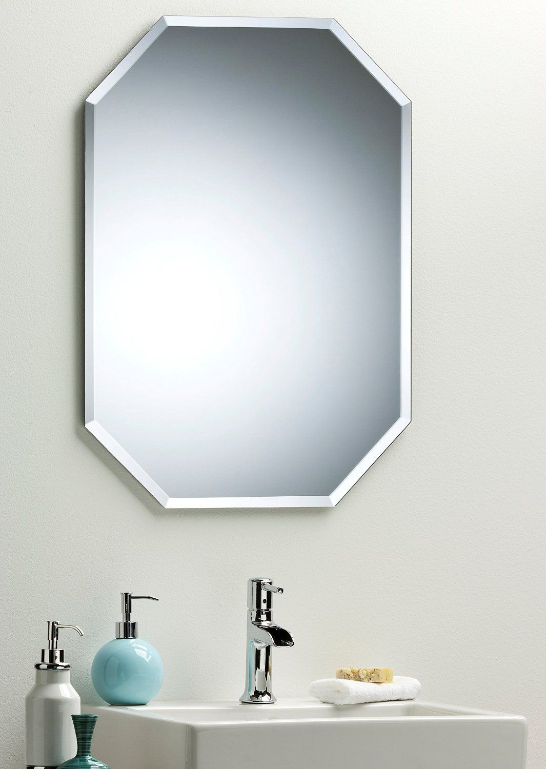 Bathroom Mirror Size
 Octagon Bathroom Wall Mirror Modern Stylish With Bevel