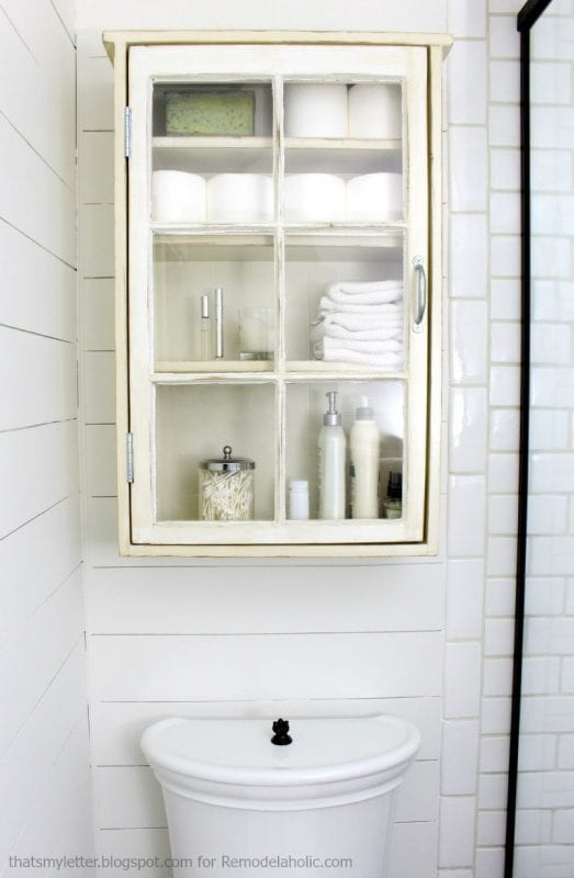 Bathroom Mirror Storage Cabinet
 Remodelaholic