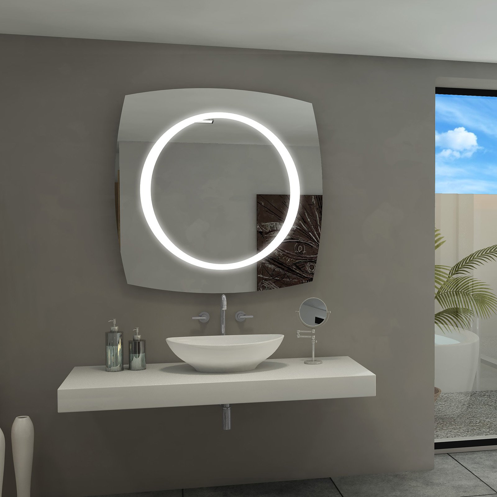 Bathroom Mirrors Walmart
 Paris Mirror Halo Illuminated LED Bathroom Mirror