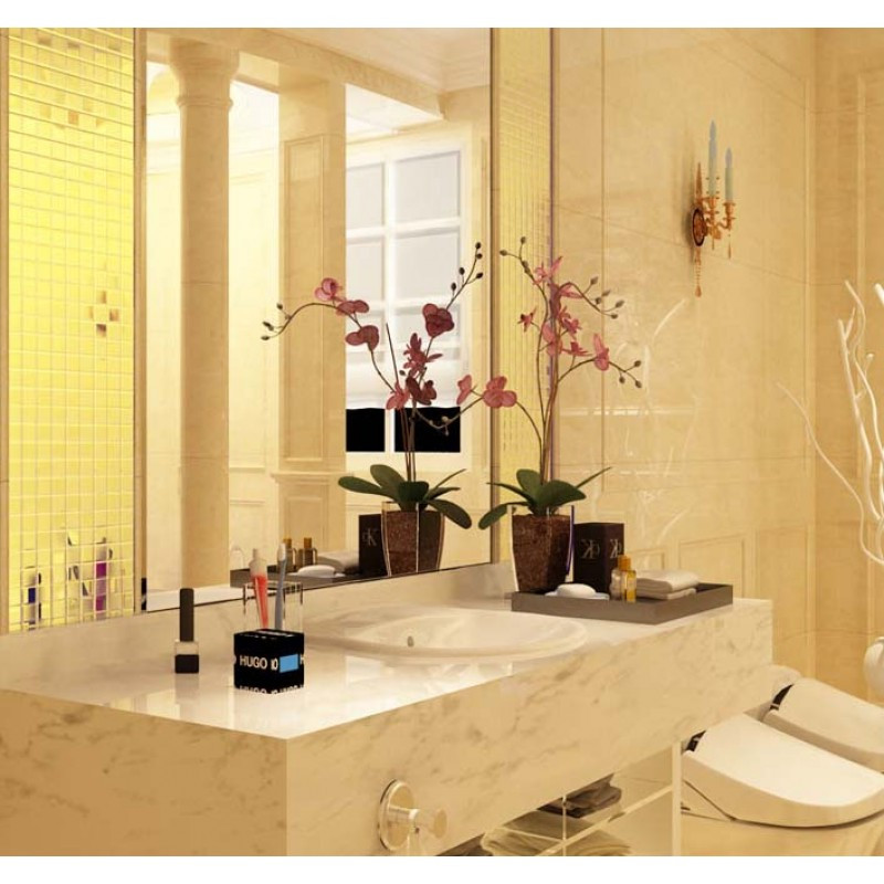 Bathroom Porcelain Tile
 Gold Porcelain Tiles Bathroom Wall Backsplash Glazed