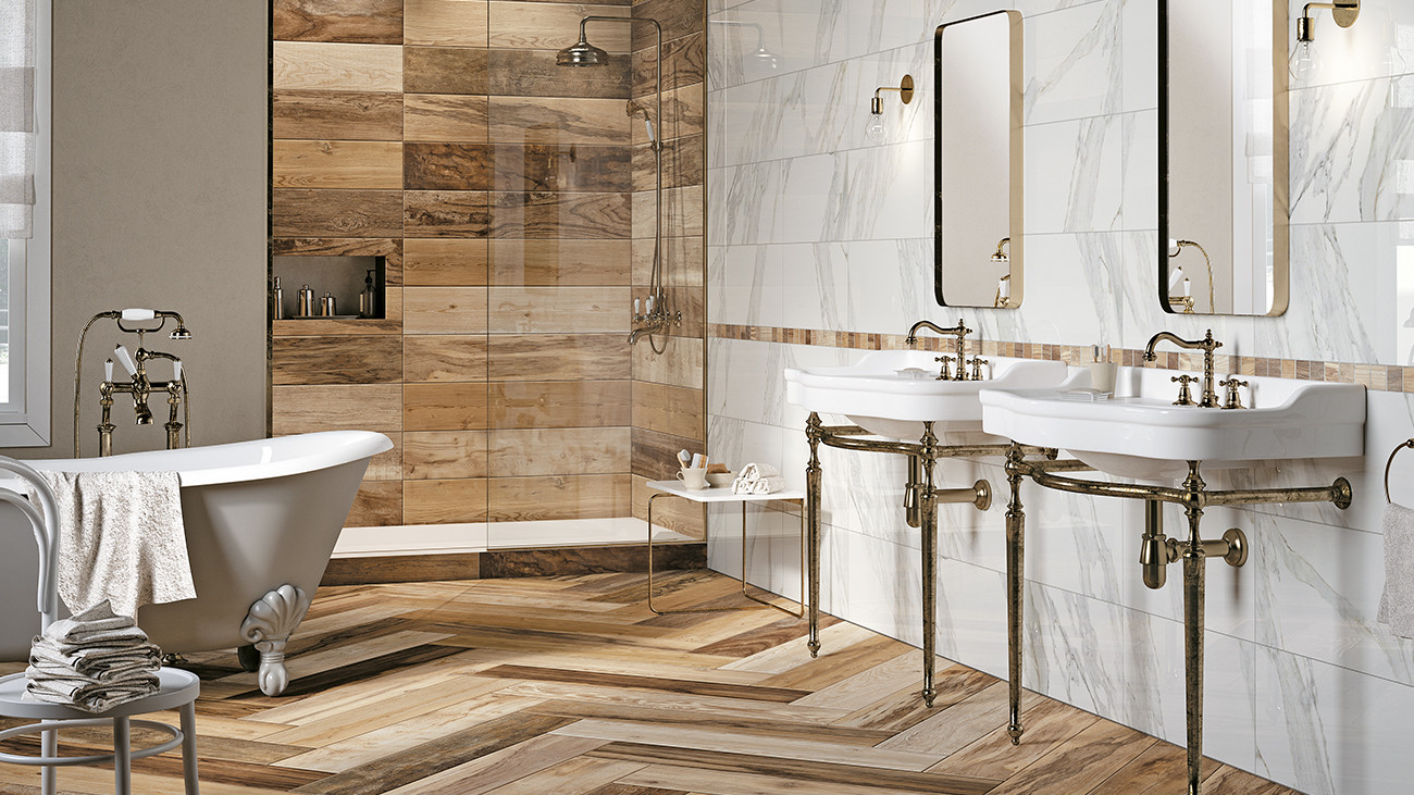 Bathroom Porcelain Tile
 Choosing wood look porcelain tiles as a new option for
