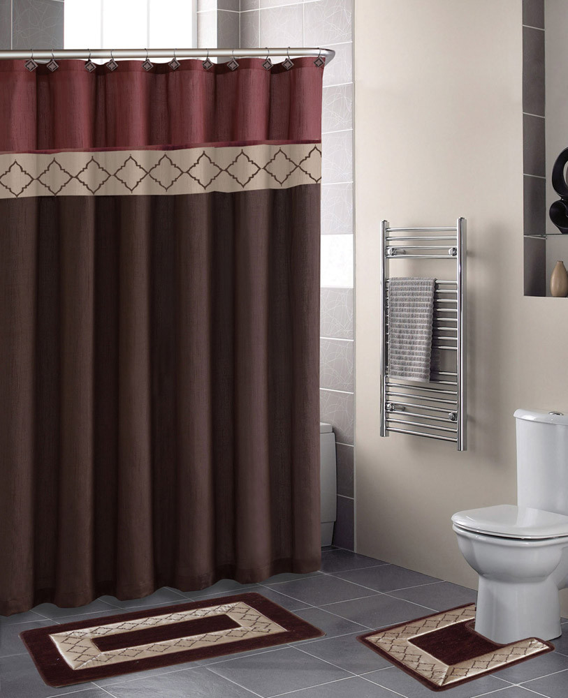 Bathroom Sets With Shower Curtain
 Home Dynamix Designer Bath Shower Curtain and Bath Rug Set