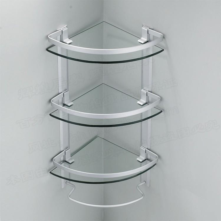 Bathroom Shower Corner Shelves
 2019 Aluminum 3 Tier Glass Shelf Shower Holder Bathroom