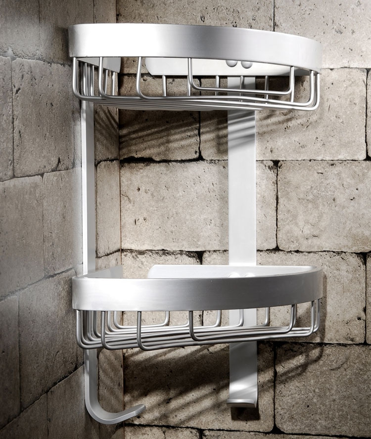 Bathroom Shower Corner Shelves
 VidricShelves Dual Tier Holder Metal Wall Mount Shower