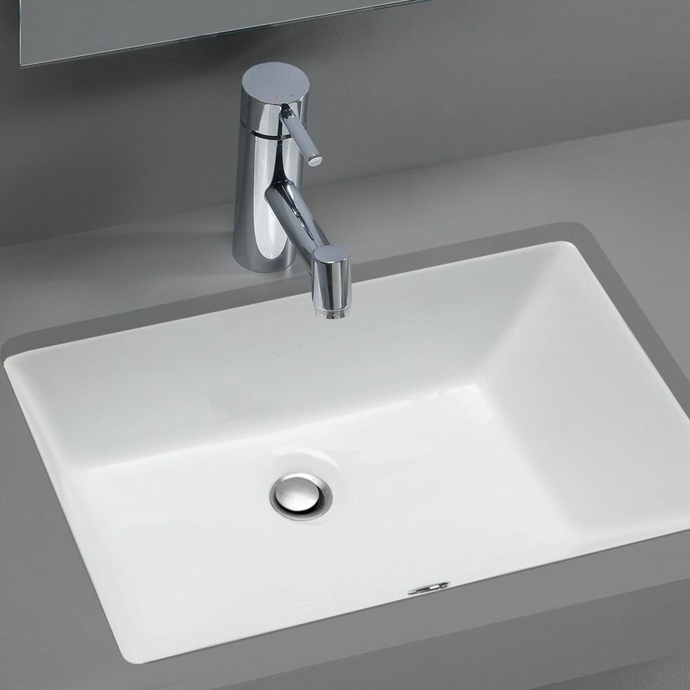 Bathroom Sinks Undermount
 Stahl Ceramic Medium Undermount Rectangular Bowl Bath Sink