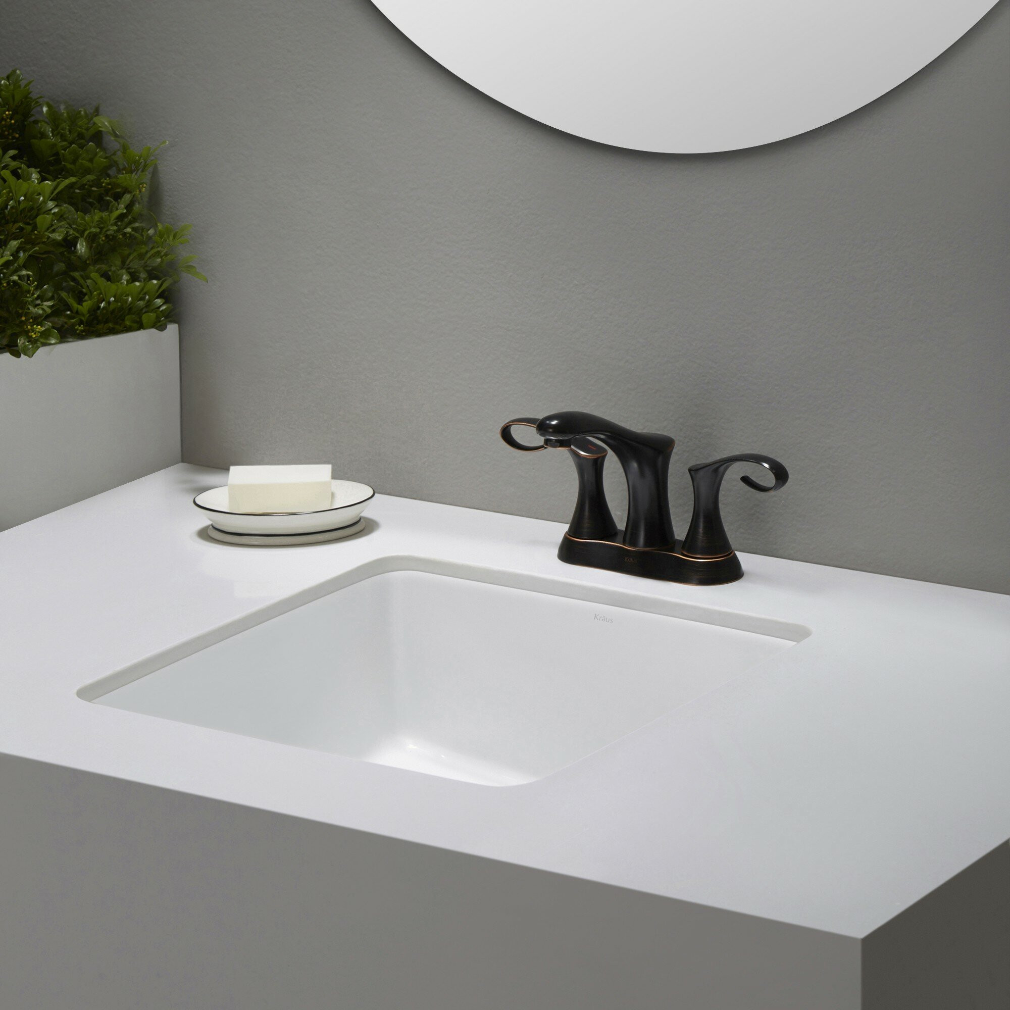 Bathroom Sinks Undermount
 Elavo™ Ceramic Square Undermount Bathroom Sink with