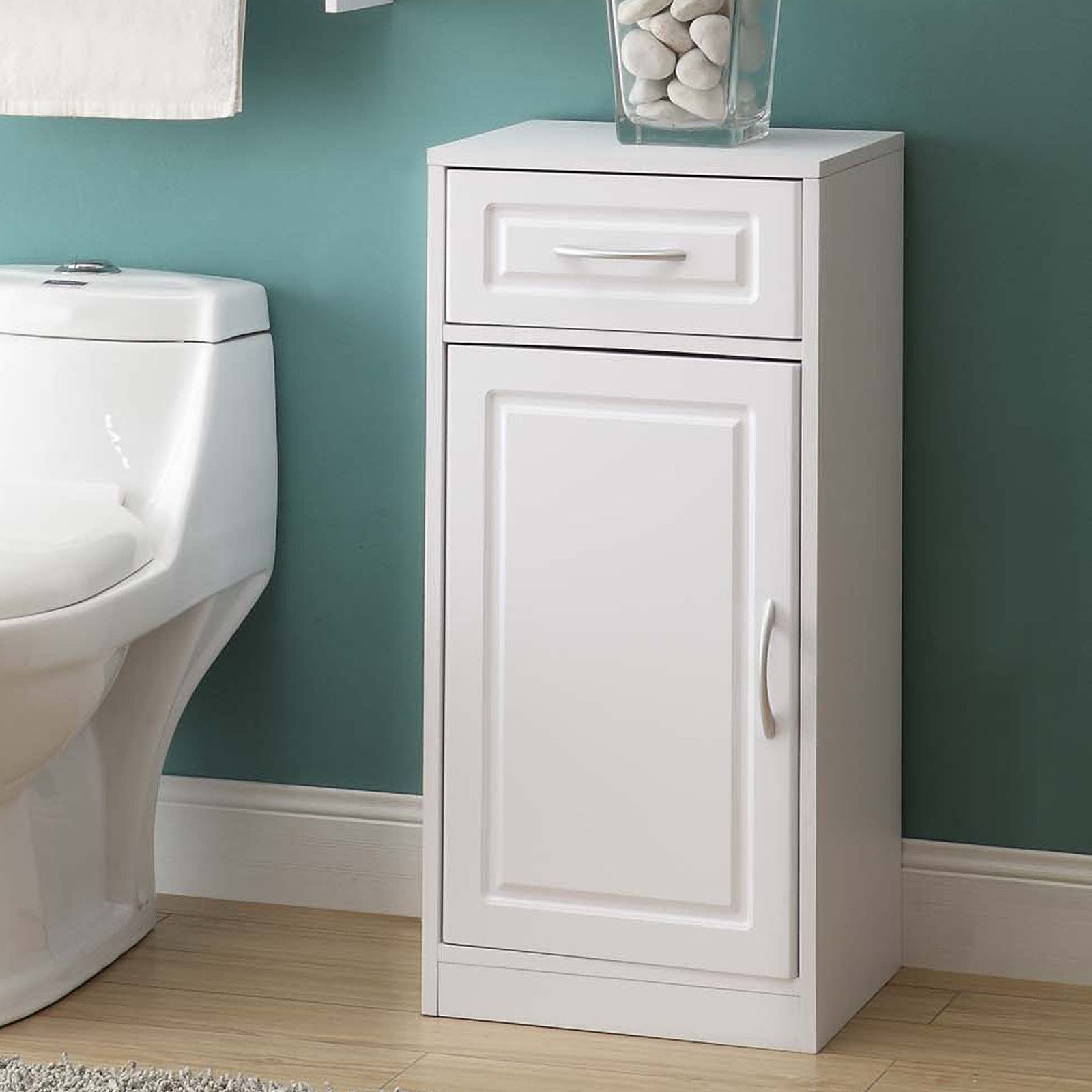 Bathroom Storage Floor Cabinet
 4D Concepts White Bathroom Base Cabinet with e Door
