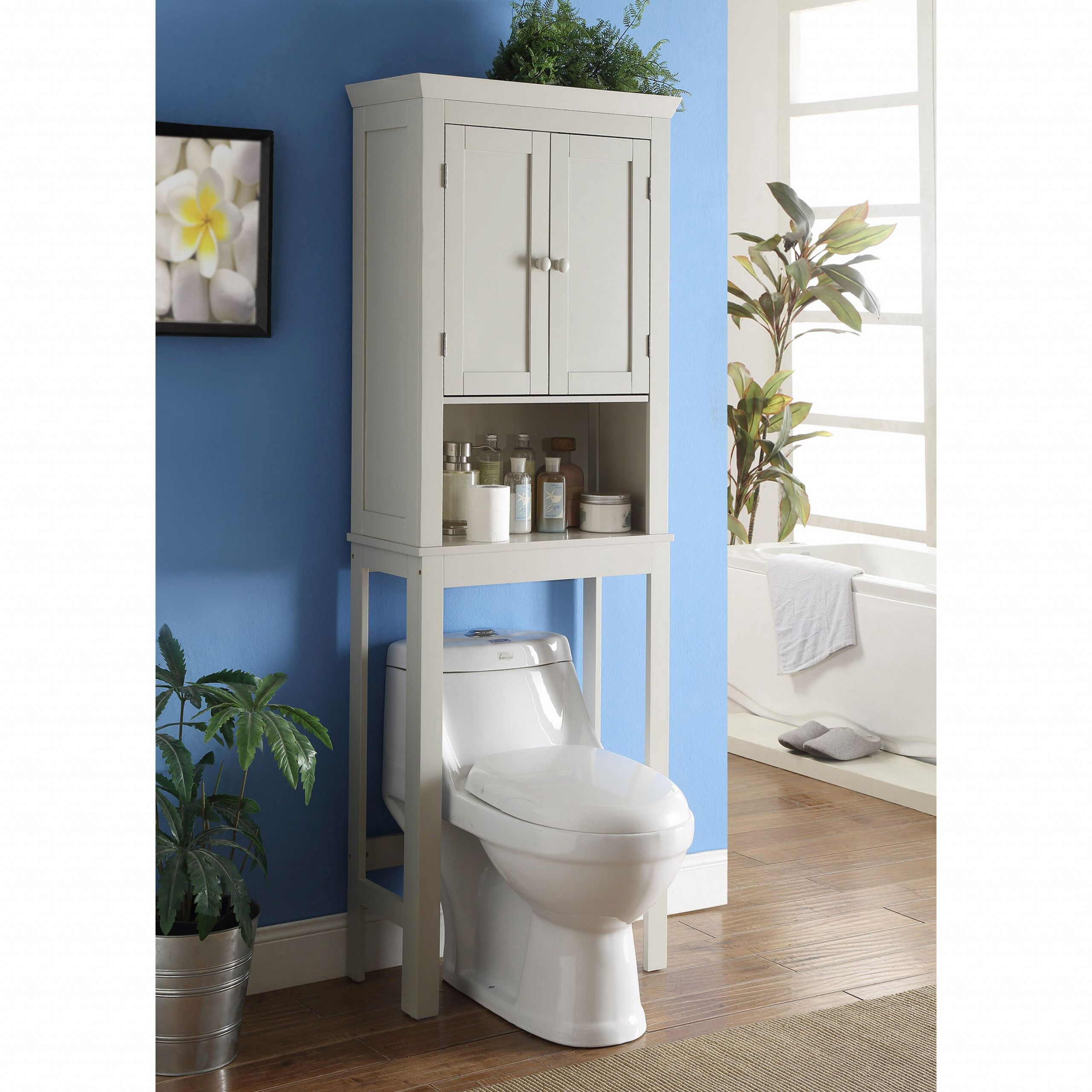 Bathroom Storage Over Toilet
 4D Concepts Rancho Bathroom Space Saver Over the Toilet