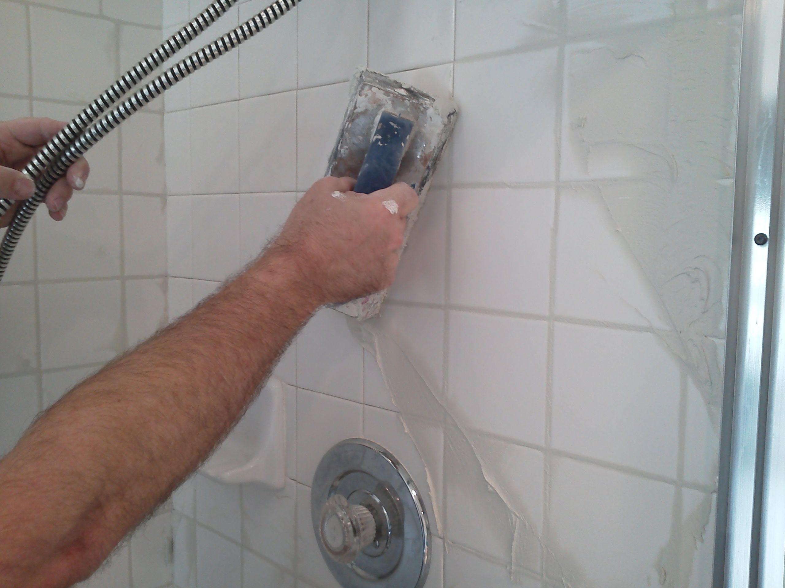 Bathroom Tile Restoration
 How to regrout a shower Pristine Tile & Carpet Cleaning