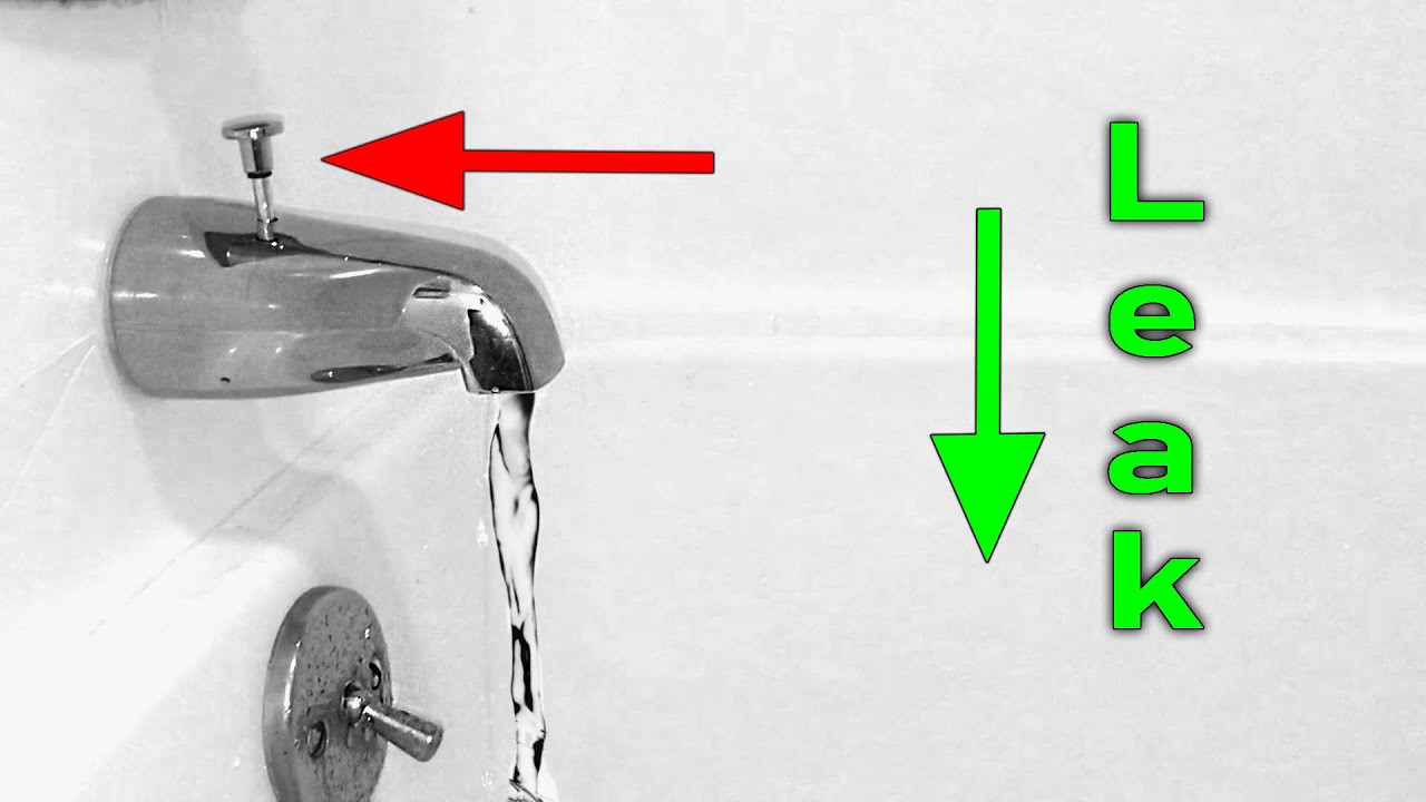 Bathroom Tub Faucet Leaking
 Bathtub Spout How to replace and fix leaking tub spout