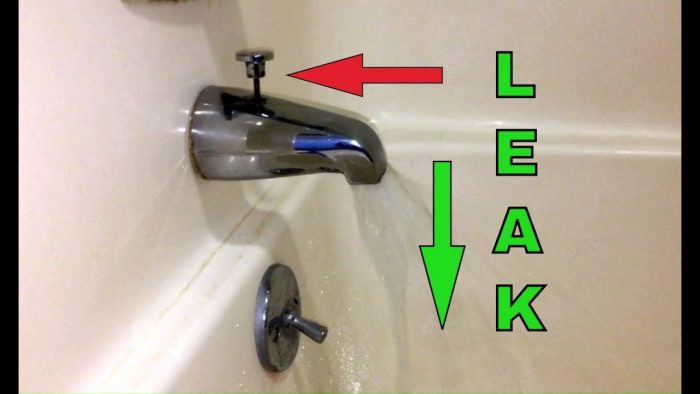 Bathroom Tub Faucet Leaking
 Bathroom How To Fix Leaky Bathtub Faucet In Your Home