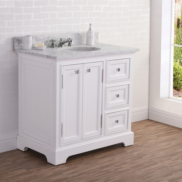 Bathroom Vanity 36 Inches Wide
 Shop 36 Inch Wide Pure White Single Sink Carrara Marble