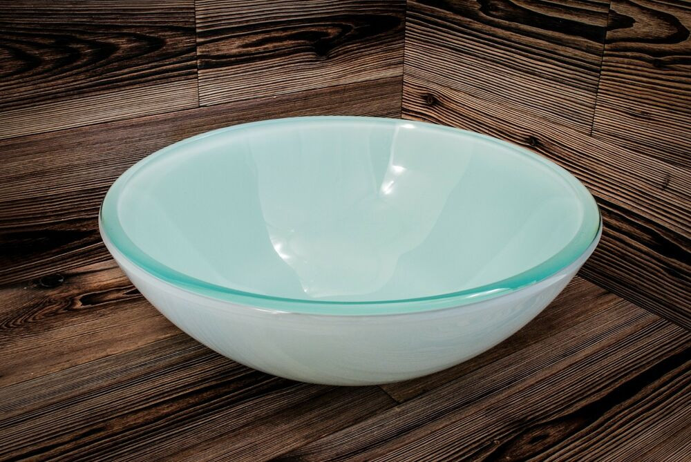 Bathroom Vanity Bowls
 White Bathroom Glass Vessel Basin Sink Vanity Bowl Double