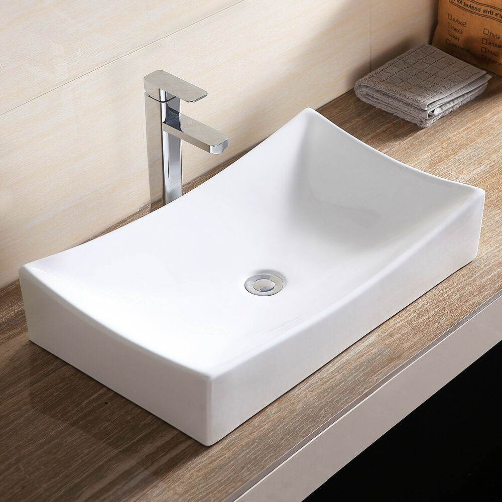 Bathroom Vanity Bowls
 Bathroom Ceramic Vessel Vanity Sink Bowl White Porcelain