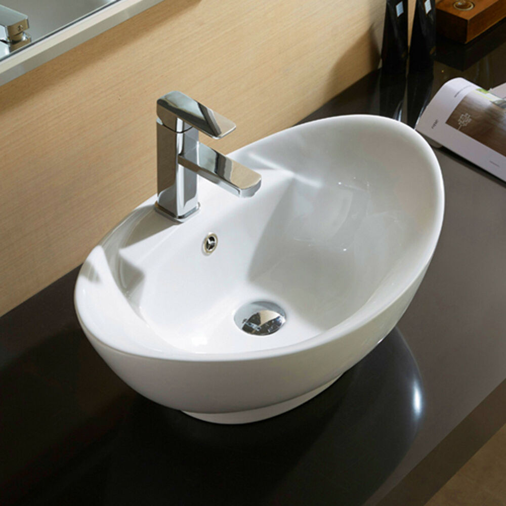 Bathroom Vanity Bowls
 Bathroom Oval Vessel Sink Vanity Countertop Basin White