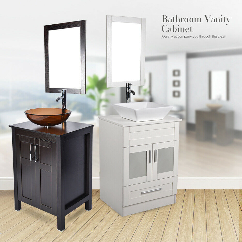 Bathroom Vanity Bowls
 24 Bathroom Vanity Single Cabinet Top Vessel Ceramic