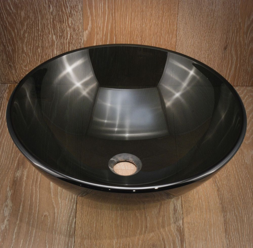 Bathroom Vanity Bowls
 Bathroom Glass Vessel Basin Sink Vanity Bowl New Black