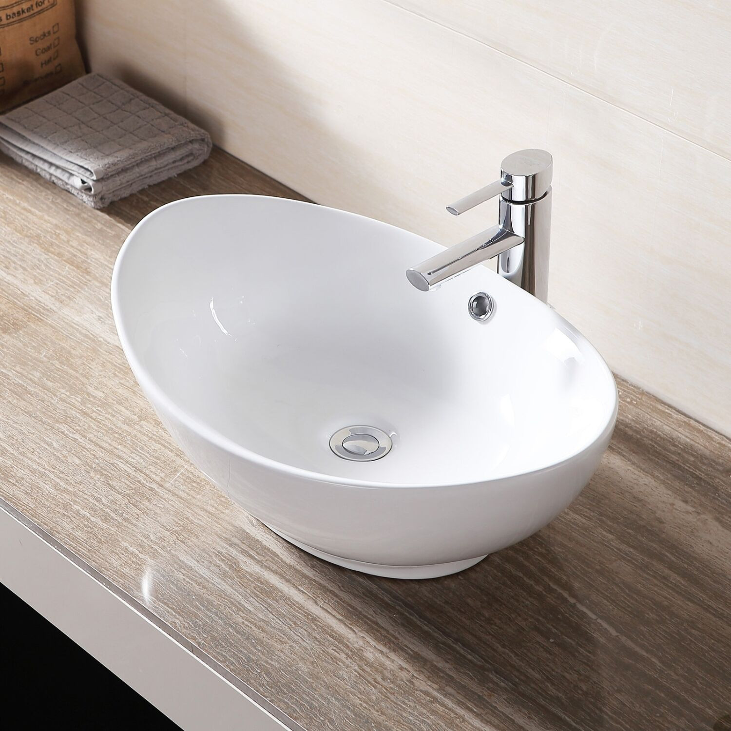 Bathroom Vanity Bowls
 Oval Vessel Bathroom Sink Vanity Basin Porcelain Ceramic