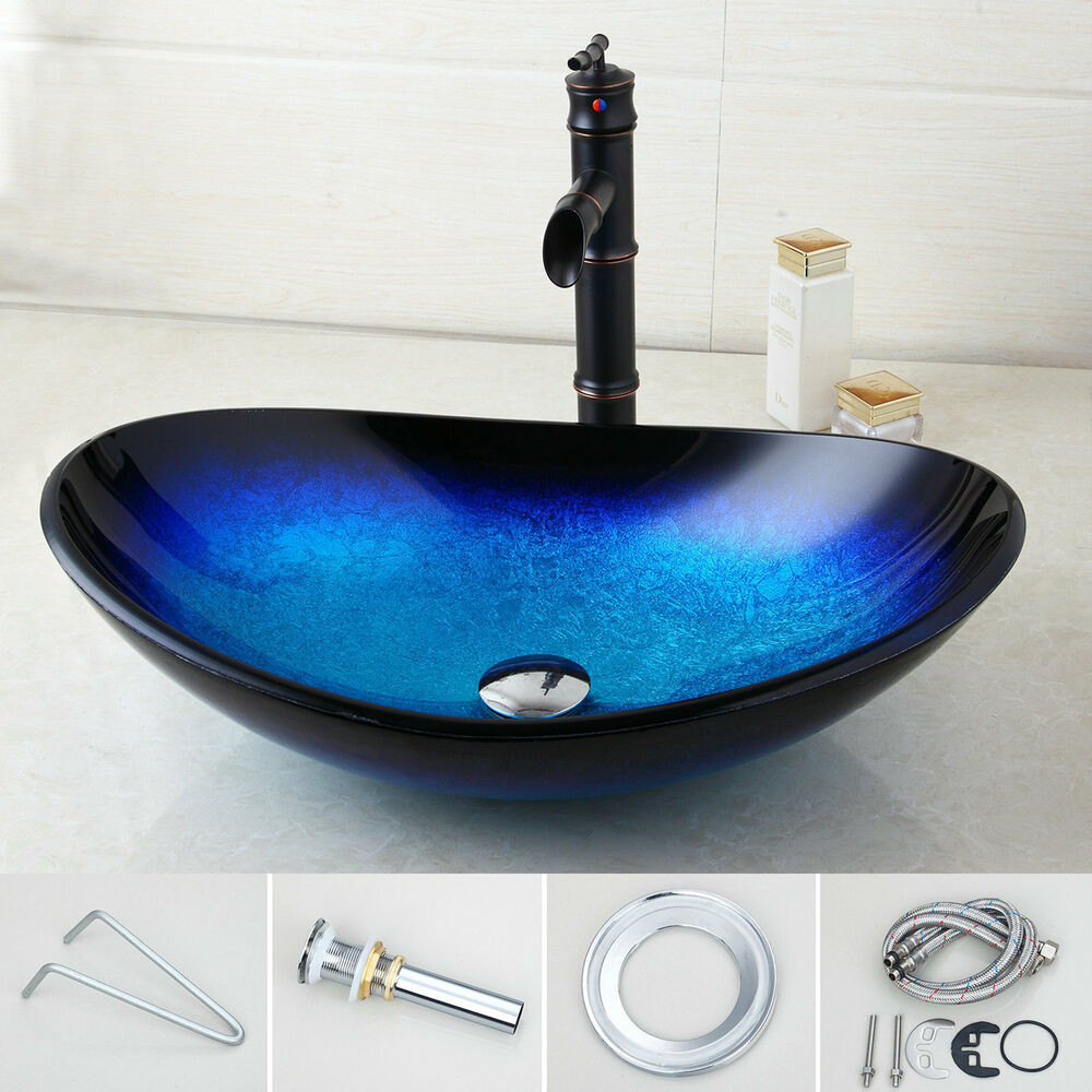 Bathroom Vanity Bowls
 US Bathroom Tempered Glass Vessel Vanity Sink bowl W