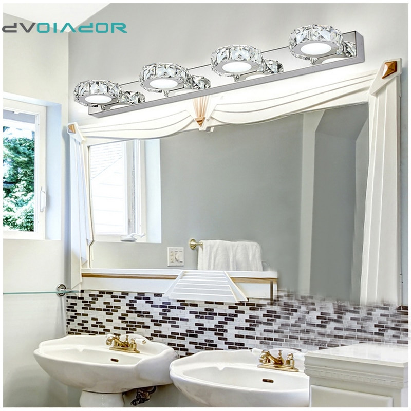 Bathroom Vanity Light Bulbs
 DVOLADOR Bathroom Vanity Light LED Crystal Make Up Mirror